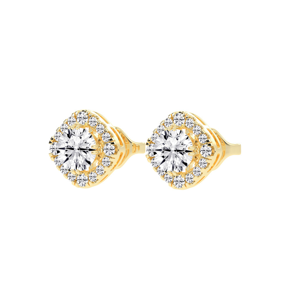 Radiance Crest â€“ Cushion Halo Studs