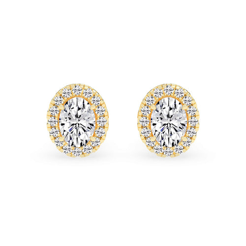 Celeste Glow â€“ Oval Halo Studs