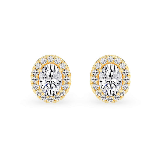 Celeste Glow â€“ Oval Halo Studs