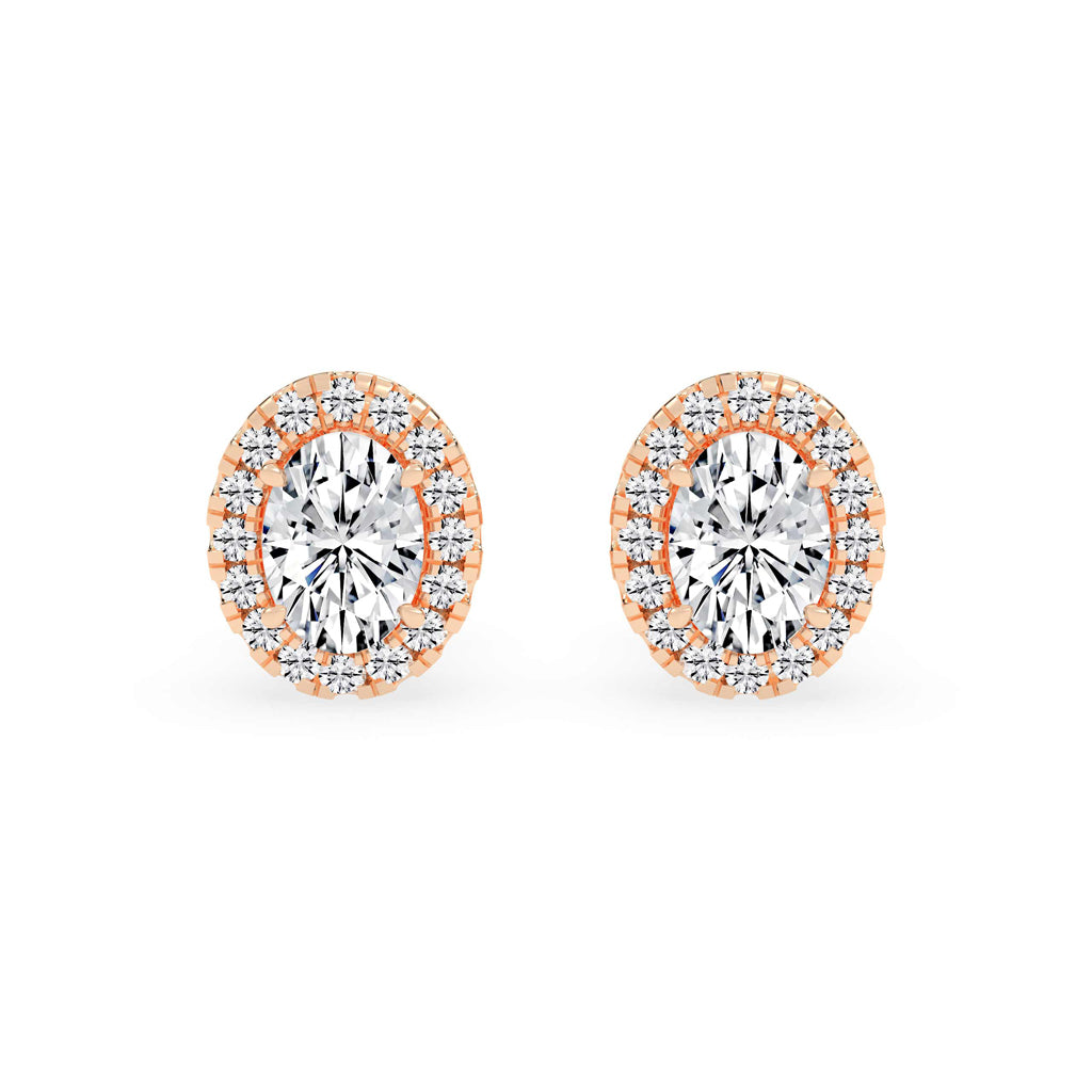 Celeste Glow â€“ Oval Halo Studs