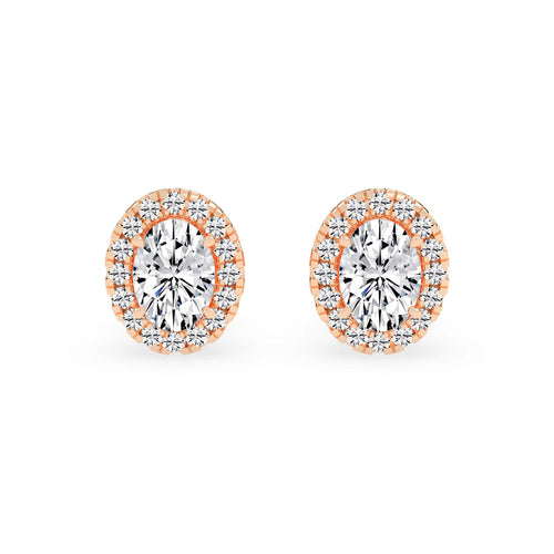 Celeste Glow â€“ Oval Halo Studs