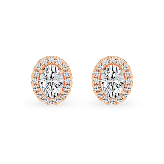 Celeste Glow â€“ Oval Halo Studs