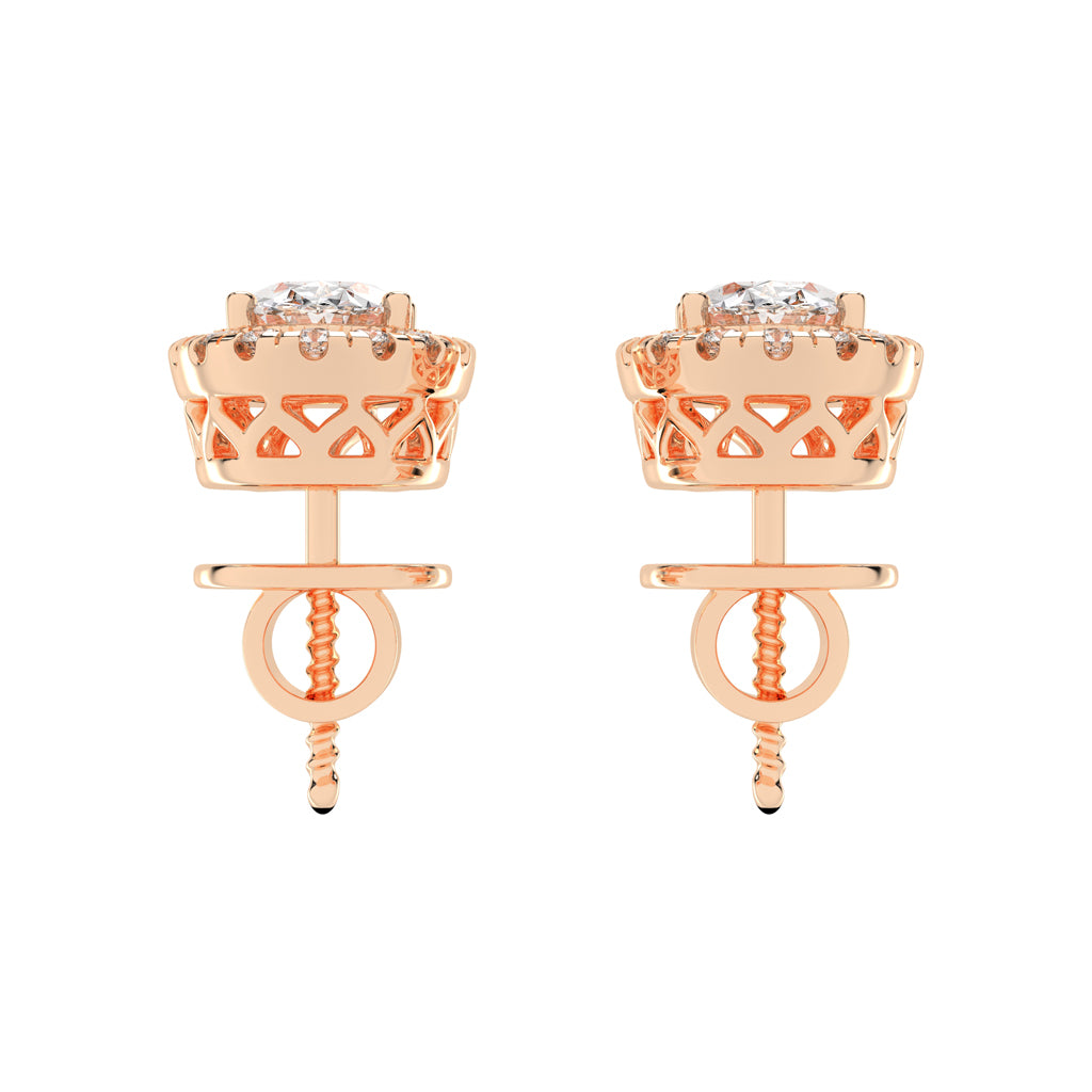Celeste Glow â€“ Oval Halo Studs
