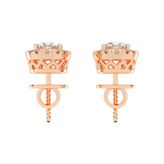 Celeste Glow â€“ Oval Halo Studs