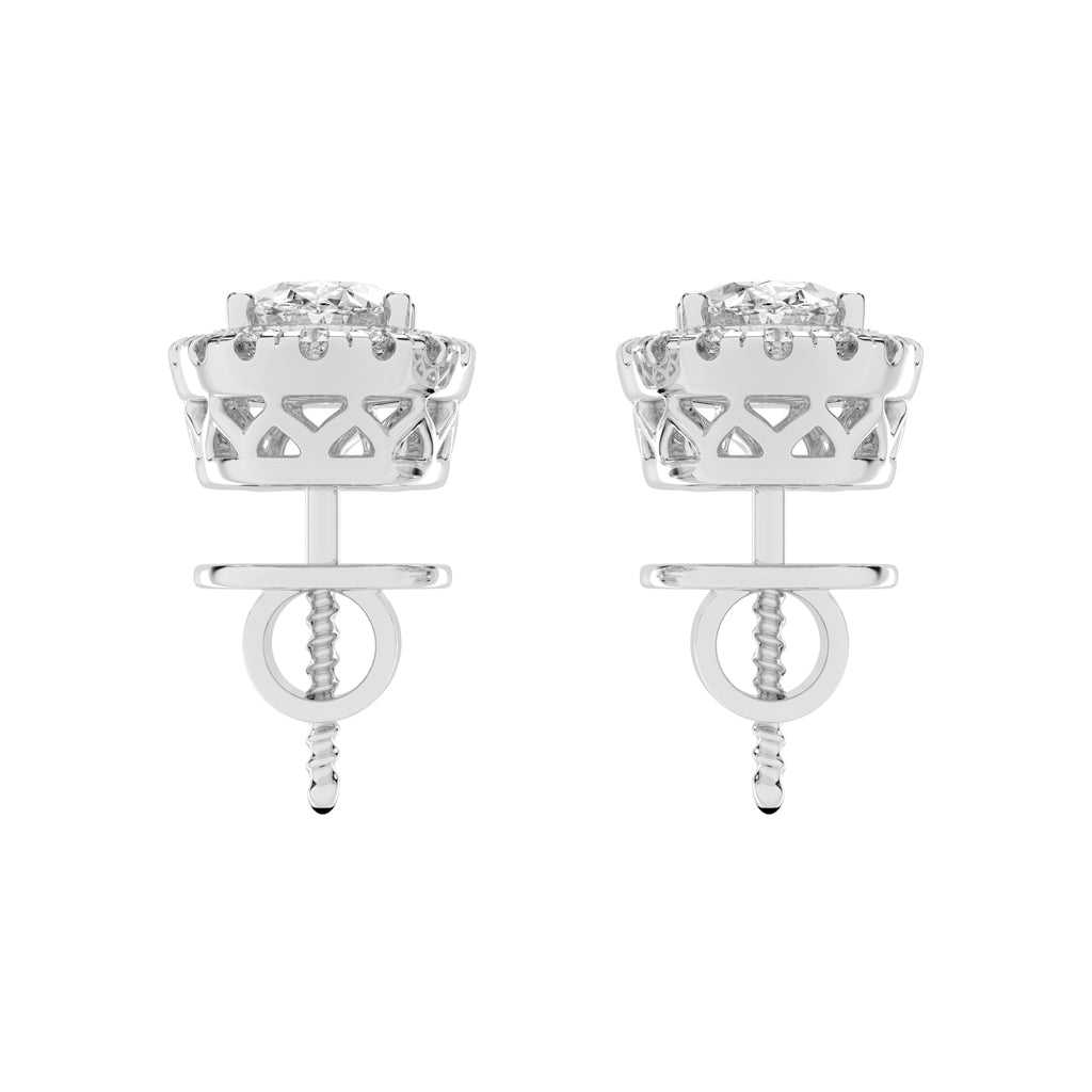 Celeste Glow â€“ Oval Halo Studs