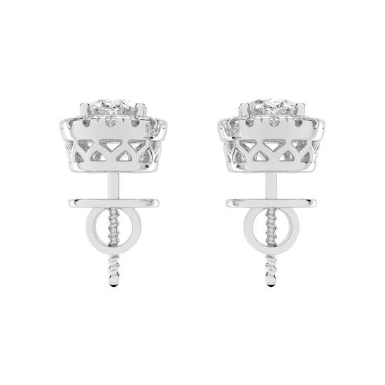 Celeste Glow â€“ Oval Halo Studs