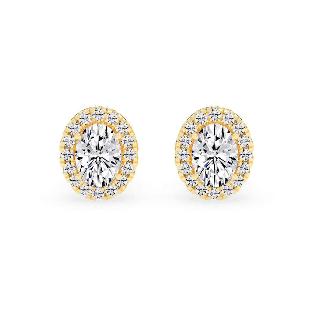 Celeste Glow â€“ Oval Halo Studs