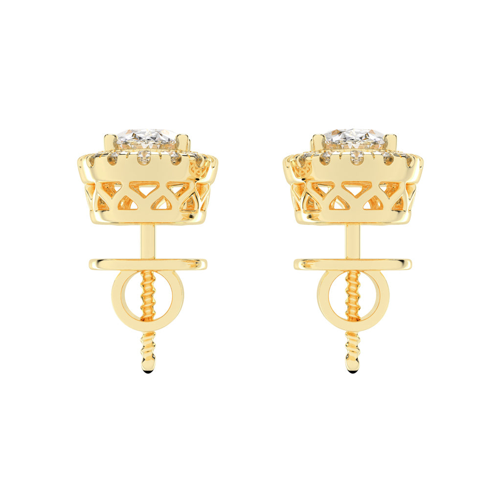 Celeste Glow â€“ Oval Halo Studs