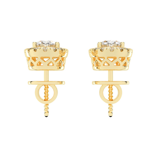 Celeste Glow â€“ Oval Halo Studs