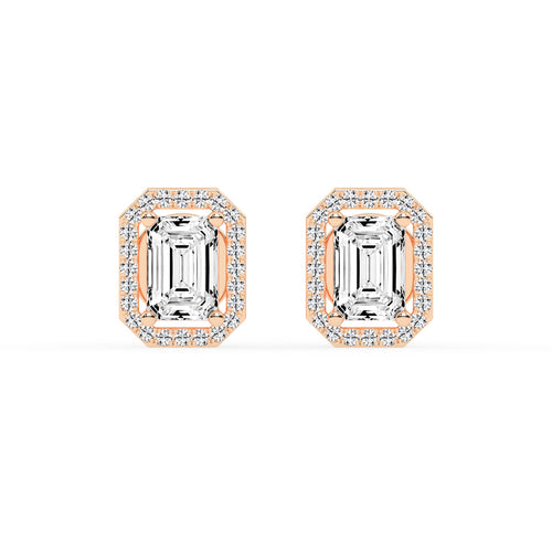 Solantica Four Prong Round Cut Solitaire Lab Diamond Stud Earrings
