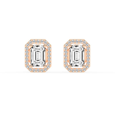 Solantica Four Prong Round Cut Solitaire Lab Diamond Stud Earrings