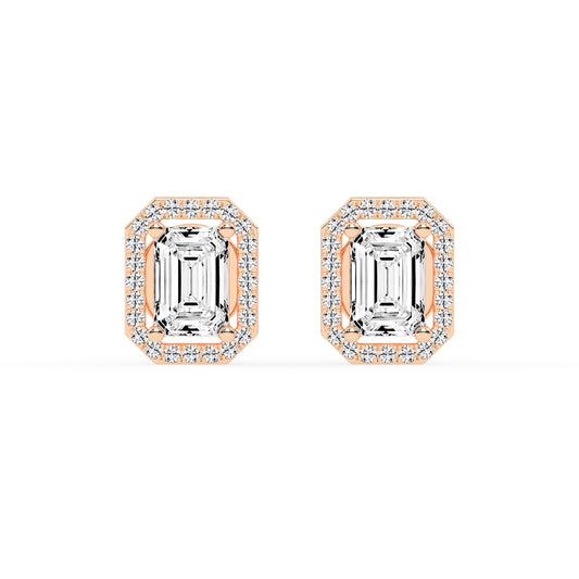 Solantica Four Prong Round Cut Solitaire Lab Diamond Stud Earrings