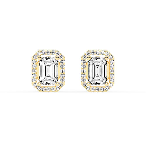 Solantica Four Prong Round Cut Solitaire Lab Diamond Stud Earrings