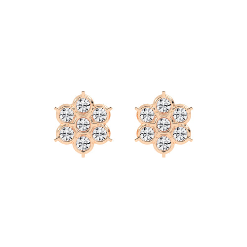 Aurelia Bezel Set Round Lab Diamond Stud Earrings