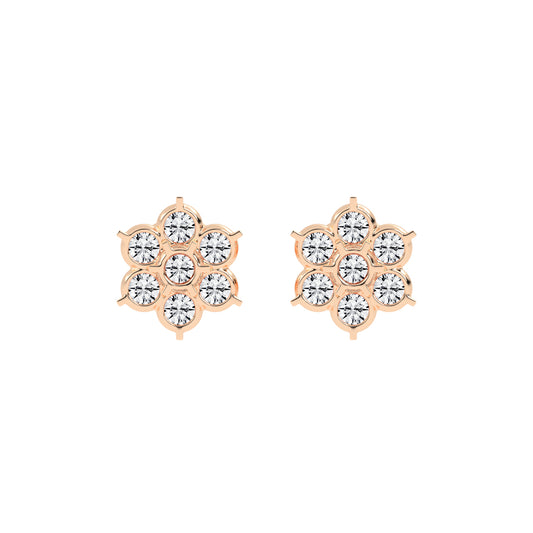 Aurelia Bezel Set Round Lab Diamond Stud Earrings