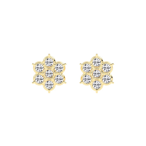 Aurelia Bezel Set Round Lab Diamond Stud Earrings