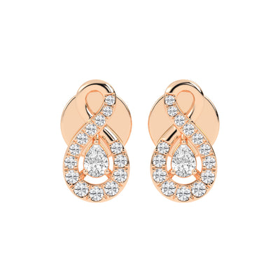 Infinity Embrace Pear Halo Diamond Studs