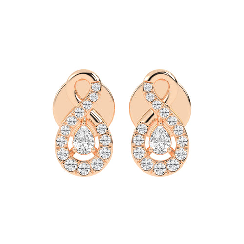 Infinity Embrace Pear Halo Diamond Studs