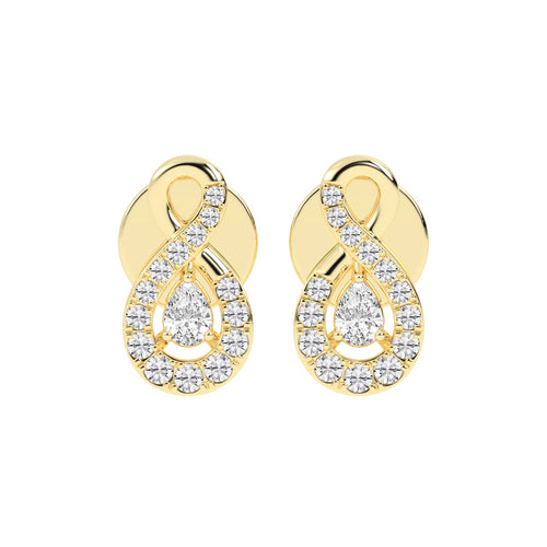 Infinity Embrace Pear Halo Diamond Studs