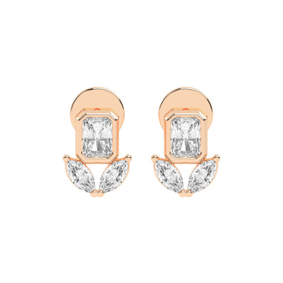 Allure Emerald Cut Marquise Diamond Studs