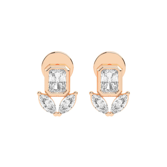 Allure Emerald Cut Marquise Diamond Studs