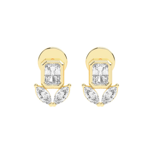 Allure Emerald Cut Marquise Diamond Studs