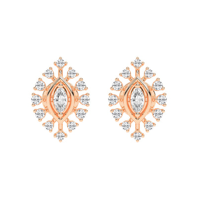 Radiant Marquise Burst Diamond Cluster Studs
