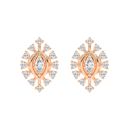 Radiant Marquise Burst Diamond Cluster Studs