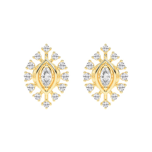 Radiant Marquise Burst Diamond Cluster Studs