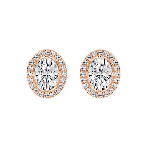 Veloura Halo Lab Diamond Stud Earrings