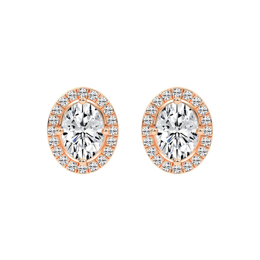 Veloura Halo Lab Diamond Stud Earrings