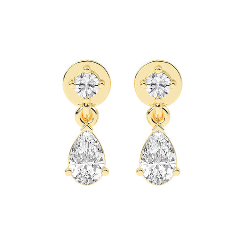 Classic Radiance Pear Drop Diamond Dangle Earrings
