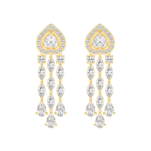 Heartfelt Cascade Diamond Dangle Earrings