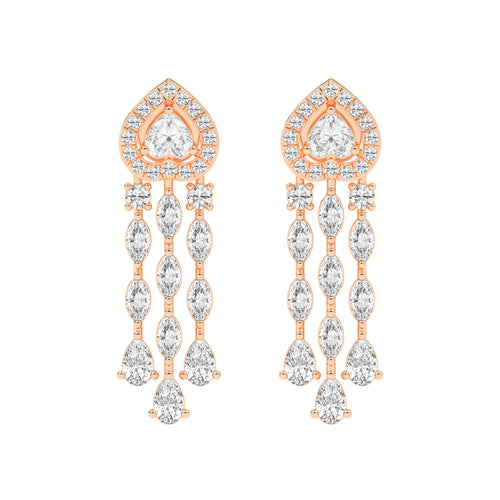Heartfelt Cascade Diamond Dangle Earrings