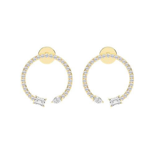 Orbit & Spark Asymmetric Diamond Hoop Earrings