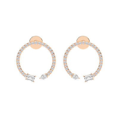 Orbit & Spark Asymmetric Diamond Hoop Earrings