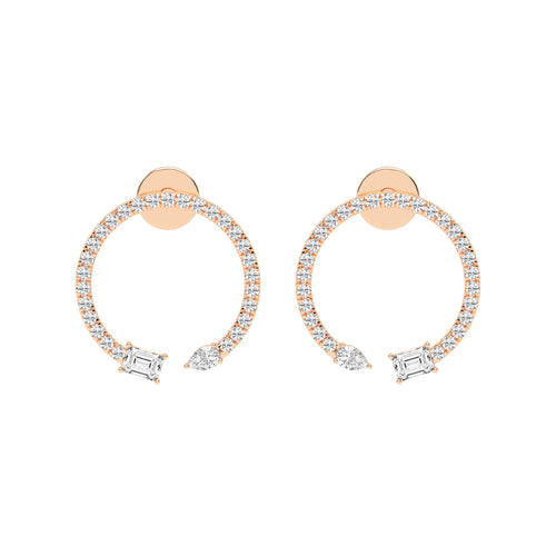 Orbit & Spark Asymmetric Diamond Hoop Earrings