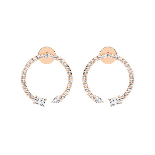 Orbit & Spark Asymmetric Diamond Hoop Earrings