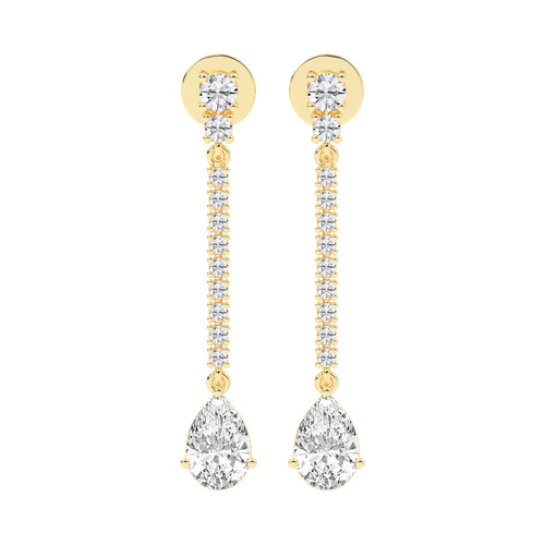 Dazzling Descent Pear Diamond Drop Earrings