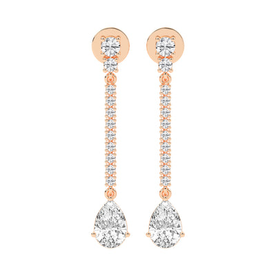 Dazzling Descent Pear Diamond Drop Earrings