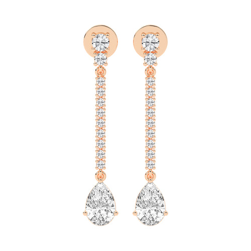 Dazzling Descent Pear Diamond Drop Earrings