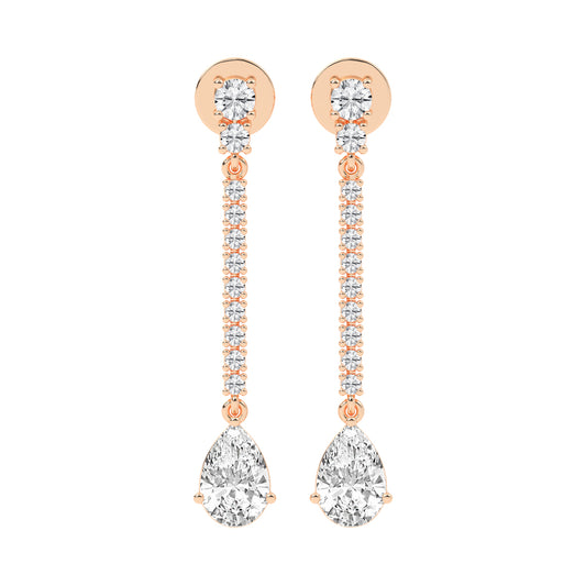 Dazzling Descent Pear Diamond Drop Earrings