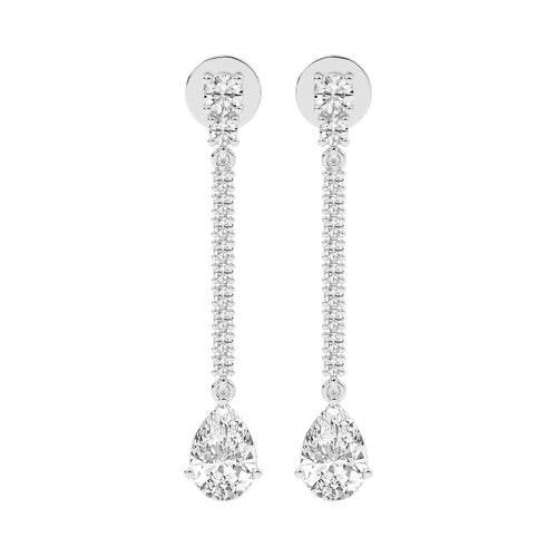 Dazzling Descent Pear Diamond Drop Earrings