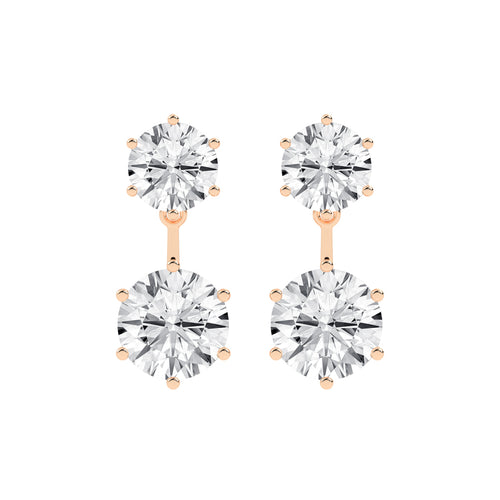 Twin Star Dual Diamond Drop Earrings