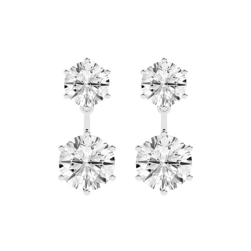 Twin Star Dual Diamond Drop Earrings