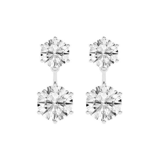 Twin Star Dual Diamond Drop Earrings