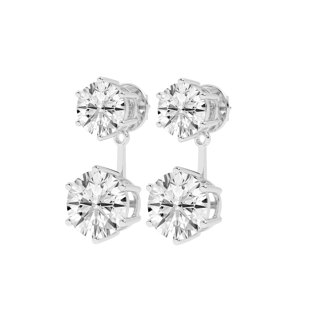 Twin Star Dual Diamond Drop Earrings