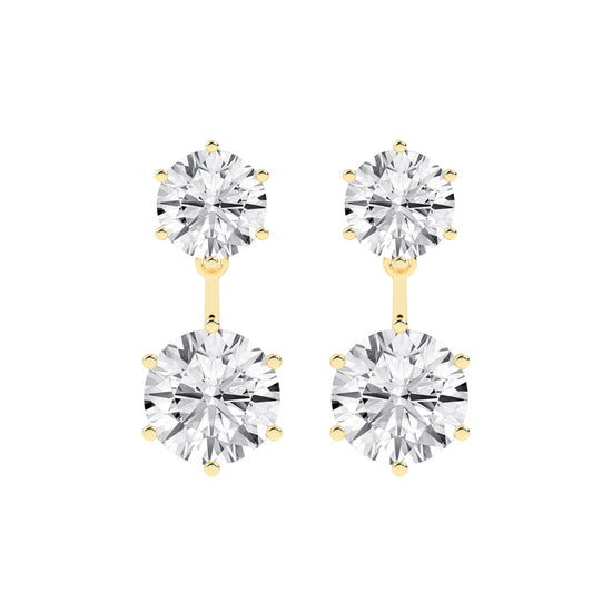 Twin Star Dual Diamond Drop Earrings