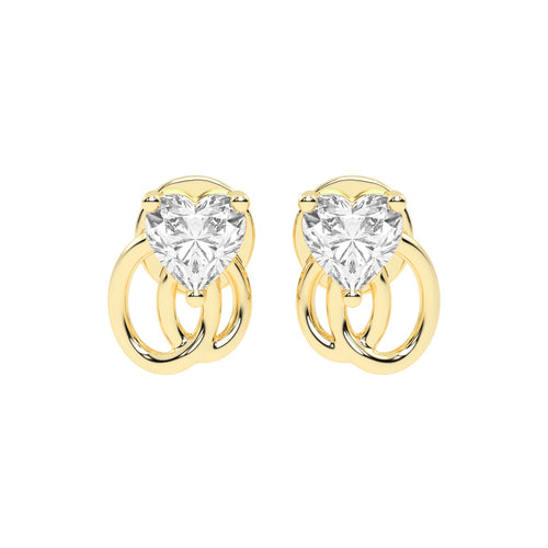 Linked Hearts Diamond Stud Earrings