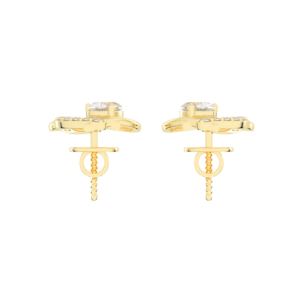 Entwined Hearts Diamond Stud Earrings
